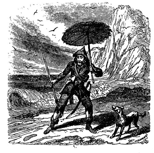 Robinson Crusoe - Discovery of the Footprint on the Beach
