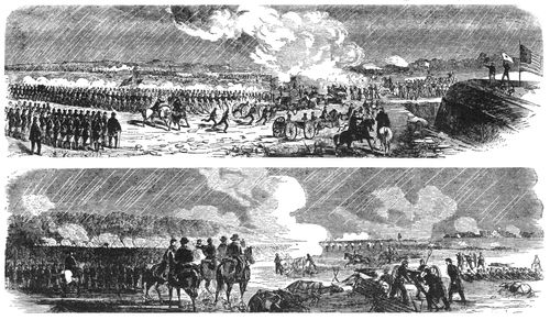 Battle of Williamsburg- Gen. Hancock (Above) and Gen. Hooker (Below) Engage Enemy