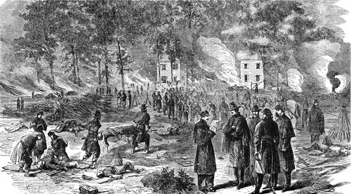 Army of the Potomac - Burying the Dead and Burning Horses at Fair Oaks Station, Virginia