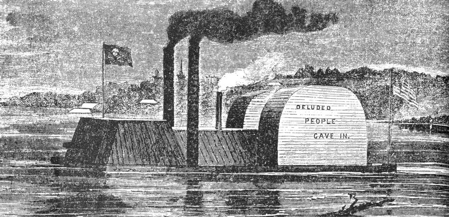 Admiral Porter's Dummy Frightening the Rebels at Vicksburg