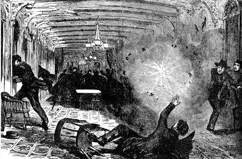 River Guerillas - Explosion of a Shell in Ladies Salon of Steamer 'Welcome', at Waaterproof, Mississipi