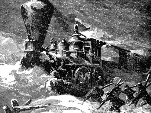 Michigan Central Train Trapped in Snowstorm