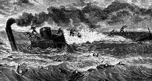 Siege of Charleston - Sinking of Monitor USS Weehawken in High Seas