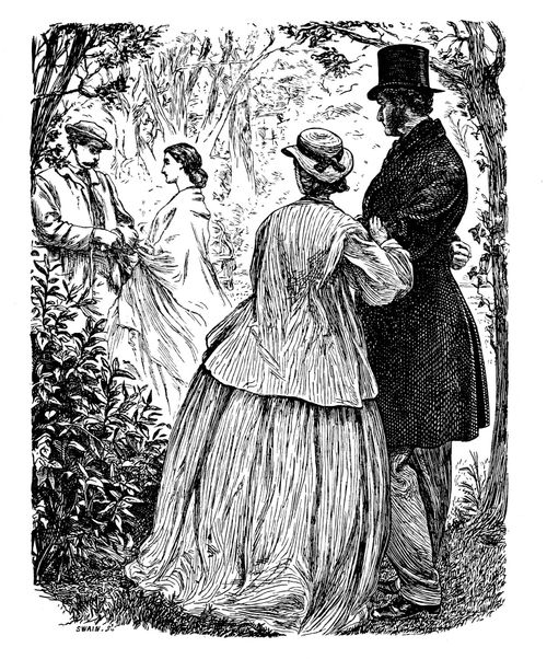 Illustration for 'Eleanor's Victory' by Miss Braddon, scene 1.