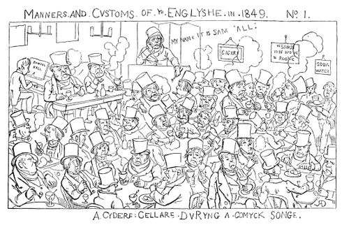 Manners and customs of 'ye Englyshe', scene 1.