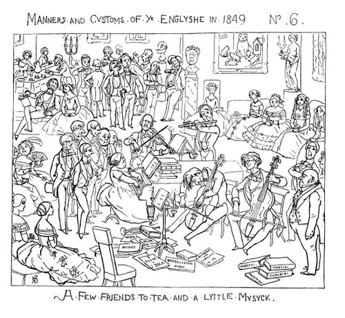Manners and customs of 'ye Englyshe', scene 2.