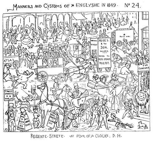 Manners and customs of 'ye Englyshe', scene 4.