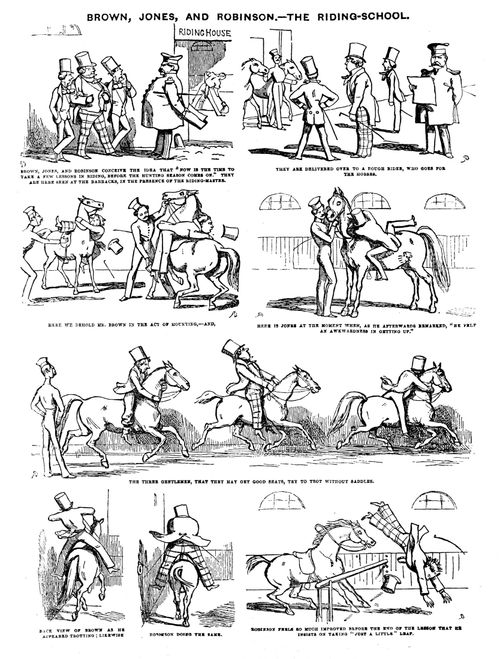 Brown, Jones and Robinson - The riding school.