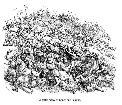 A battle between Danes and Saxons.