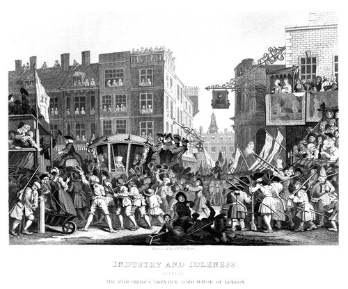 Industry and Idleness - The industrious apprentice, Lord Mayor of London.