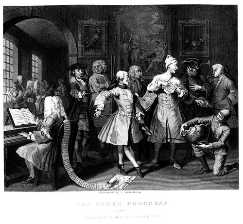 The Rake's Progress - Surrounded by artists and professors.