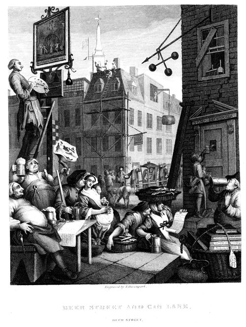 Beer street and Gin lane - Beer street.