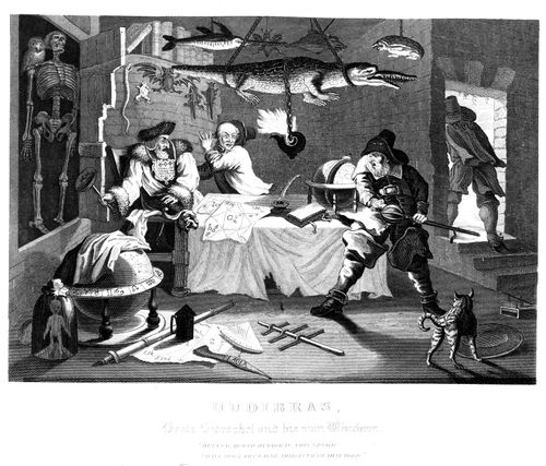 Hudibras - 8 - Hudibras beats Sidrophel, and his man Whachum.