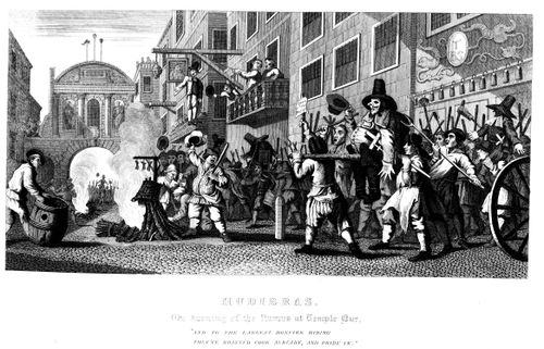 Hudibras - 11 - The burning of the rumps at Temple Bar.