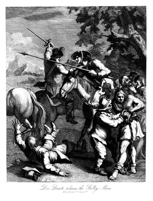Don Quixote releases the Galley Slaves.