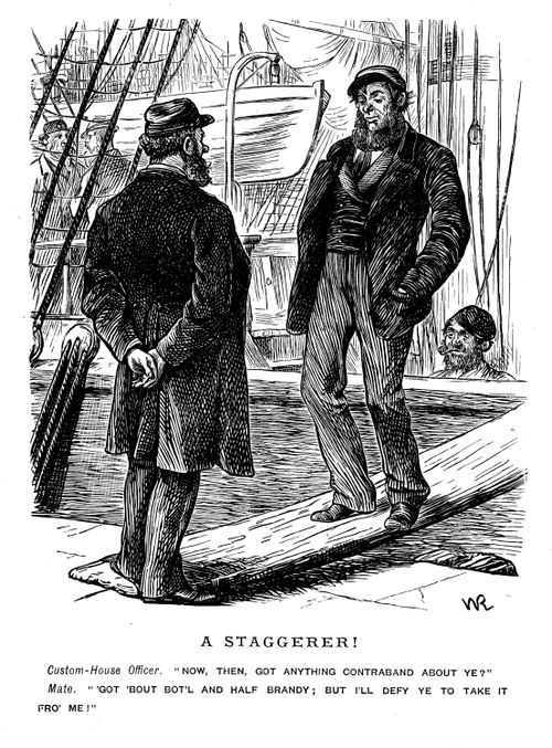 A sailor refusing to give up his alcohol.