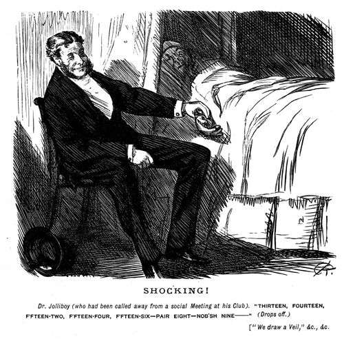 A doctor falling asleep at a patients bed.