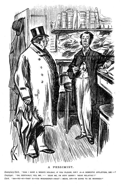 A clerk asking for time off to get married.