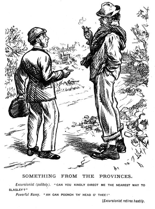 A navvy taking offense at an earnest request.