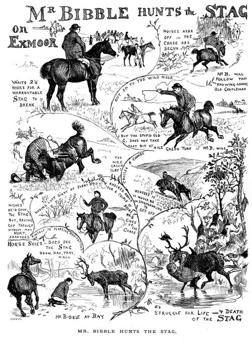 Mr. Bibble hunts the stag on Exmoor.
