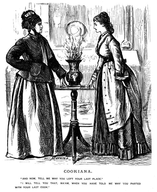 A lady interviewing a new cook.