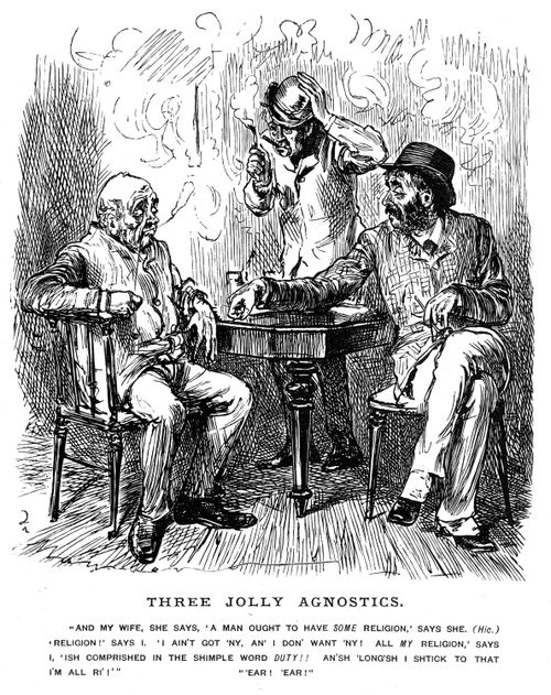 Three agnostics in a bar.