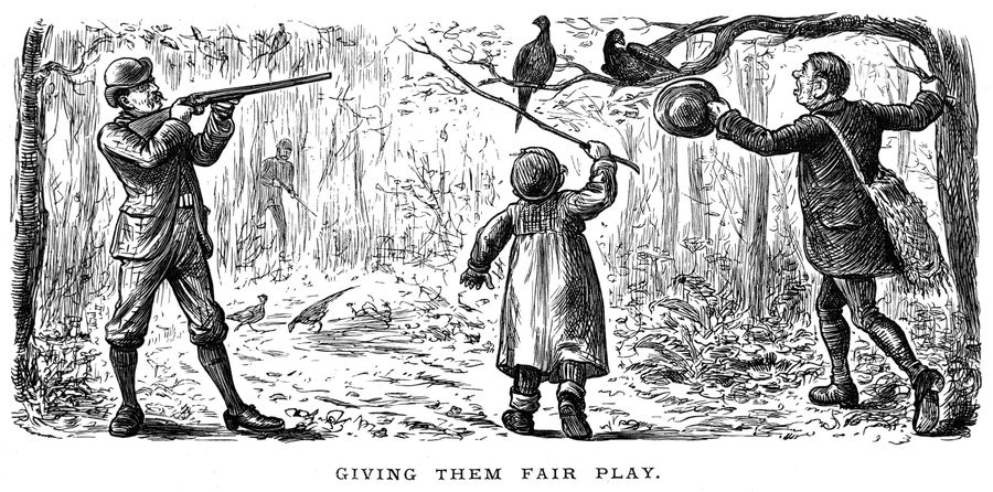 Hunters in a forest.