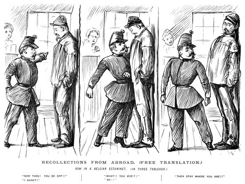 Two men having an argument.