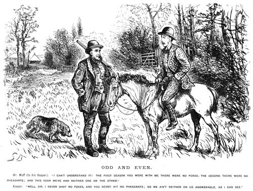 Two hunters discussing the lack of animals to shoot