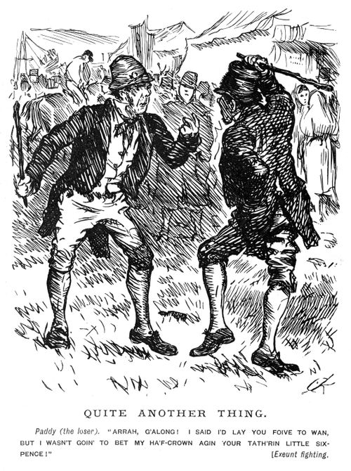 Two horse jockeys arguing over a race