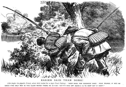 Two men trout fishing
