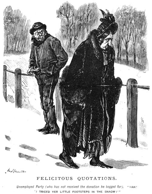 An unemployed man confronting an older lady