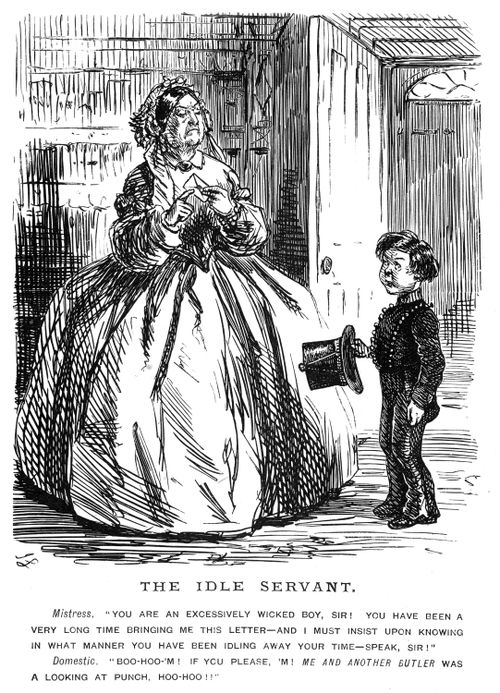 A servant being reprimanded for delivering a letter late