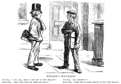 A boy acting suspiciously