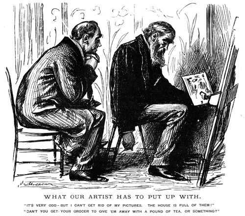 An artist unsure of what to do with his paintings
