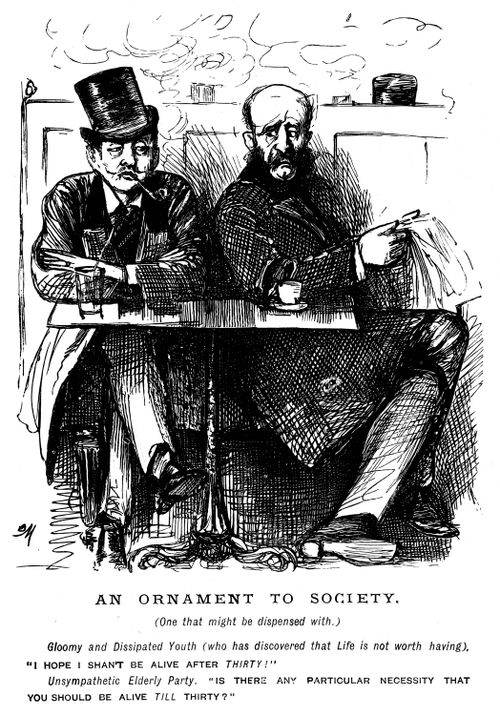 Two men having drinks in a cafe