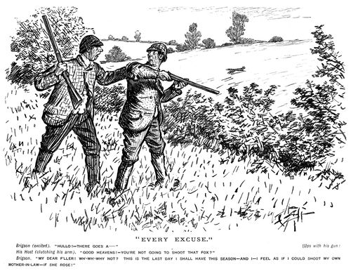A man about to shoot a fox