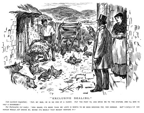 A farm worker taking advantage of his landlord who is in a hurry