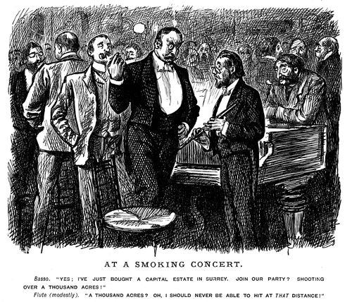 Some musicians discussing a new land purchase for hunting