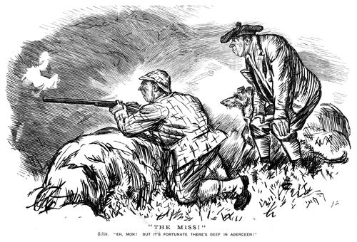 A hunter missing his target