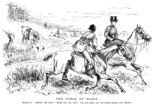 A man being thrown off of his horse into a brook
