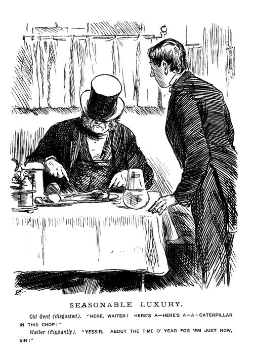 Man having dinner in a restaurant