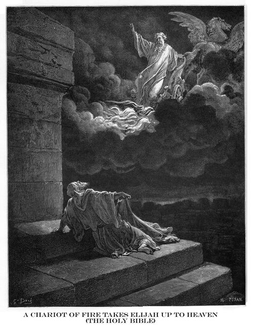 A Chariot of Fire Takes Elijah Up To Heaven (The Holy Bible).