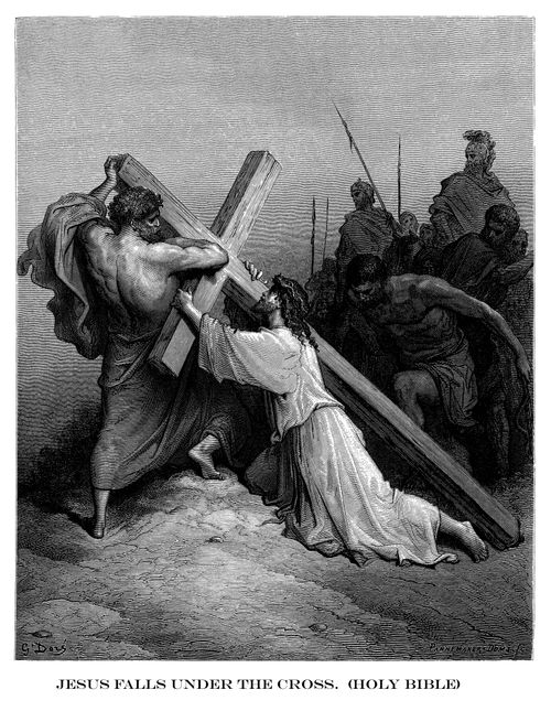 Jesus Falls Under the Cross (The Holy Bible).
