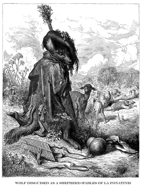Wolf Disguised as a Shepherd (Fables of La Fontaine).
