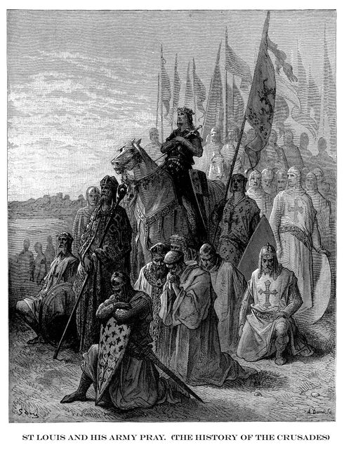 St Louis and his Army Pray (The History of the Crusades). 
