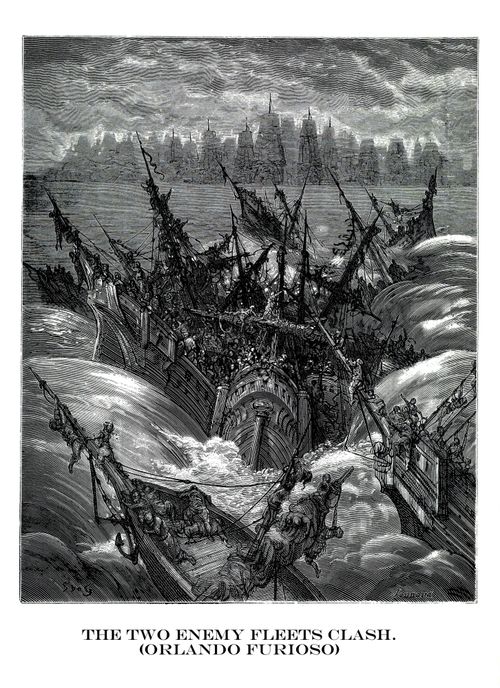 The Two Enemy Fleets Clash. (Orlando Furioso).