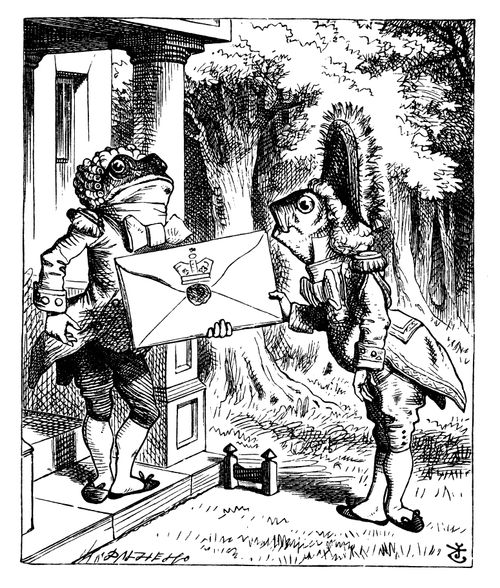 Alice in Wonderland - The Fish-Footman and the Frog-Footman.