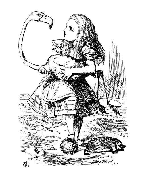 Alice in Wonderland: Flamingo Croquet.