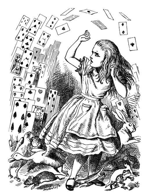 Alice in Wonderland: The Queen Turns into a Pack of Cards.